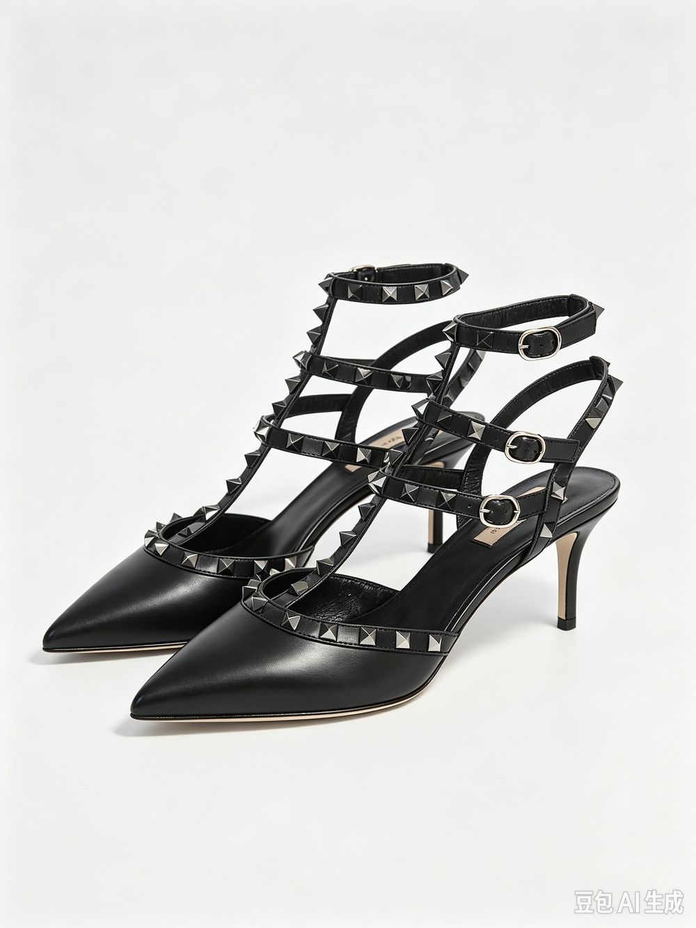 Valentino Garavani Rockstud  Strappy Pointed-Toe Heels